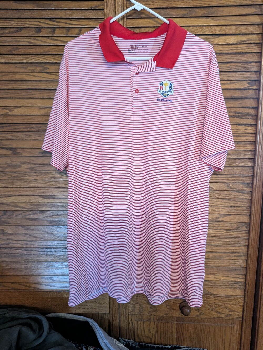 Nike Ryder Cup 2016 Men's Red And White Striped Golf Polo Size XXL